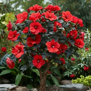 Гибискус Миднайт Роуз купить по цене от 269р. в интернет-магазине «Посадика» с доставкой почтой в в Мантуровое и по всей России – [изображение №1].
