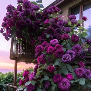 Роза Плетистая Плум Пэшн купить по цене от 610р. в интернет-магазине «Посадика» с доставкой почтой в в Мантуровое и по всей России – [изображение №1].